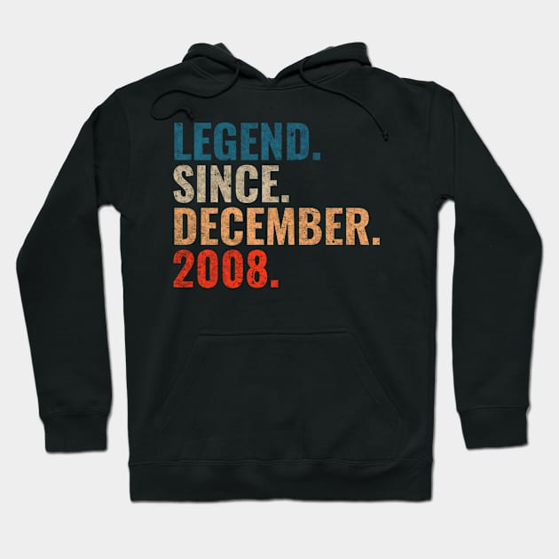 Legend since December 2008 Retro 2008 birthday shirt Hoodie by TeeLogic